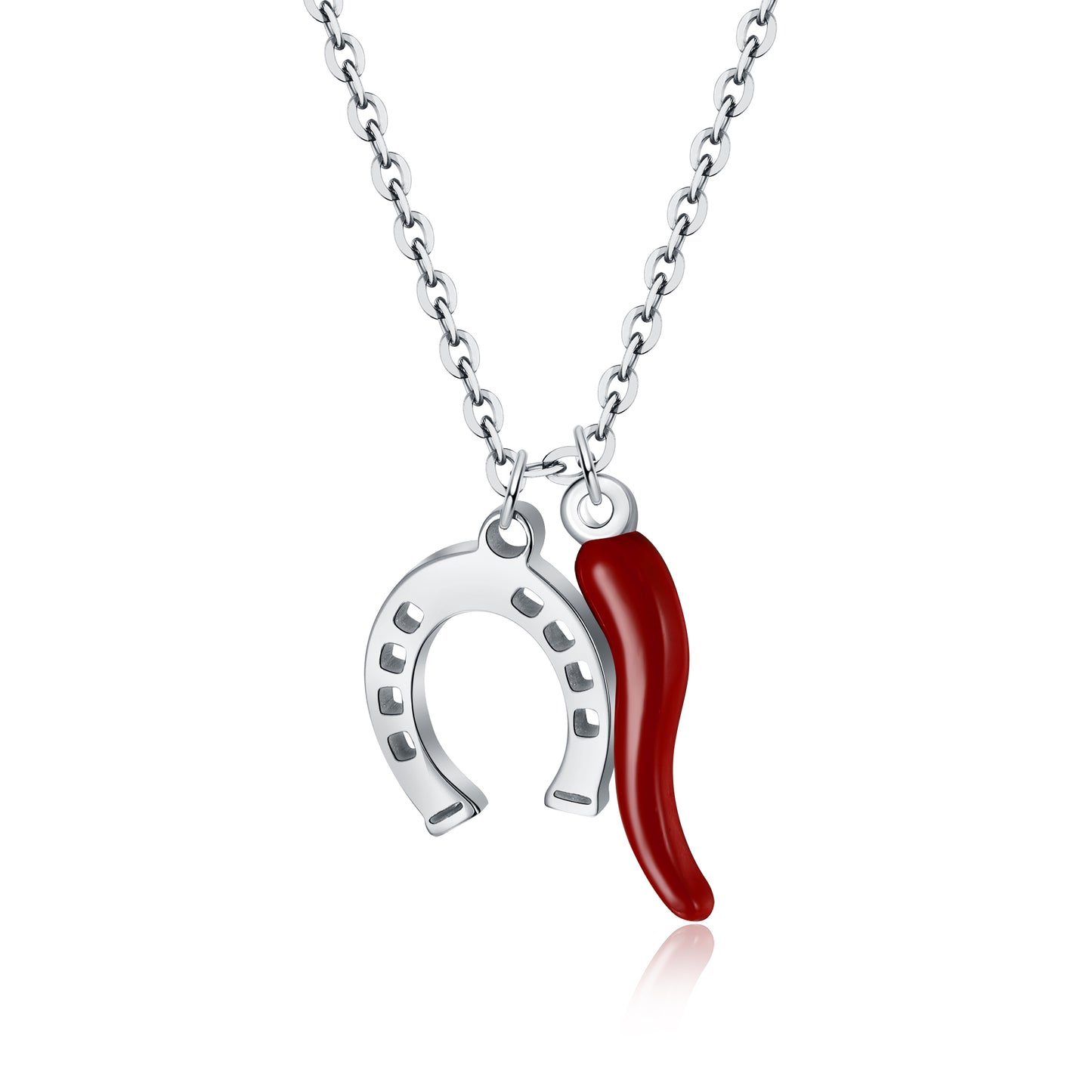COLLANA CON CORNO E FERRO DI CAVALLO