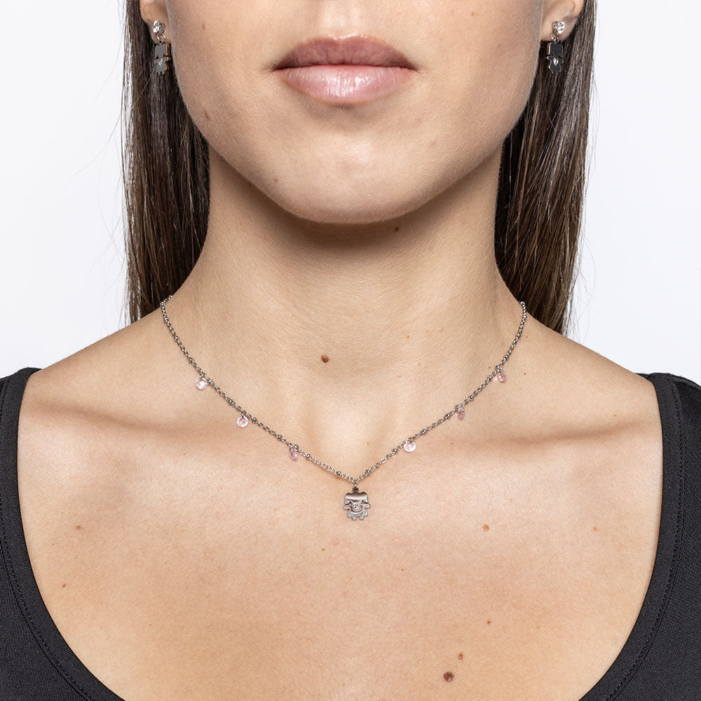 COLLANA CON BIMBA 6 CRISTALLI