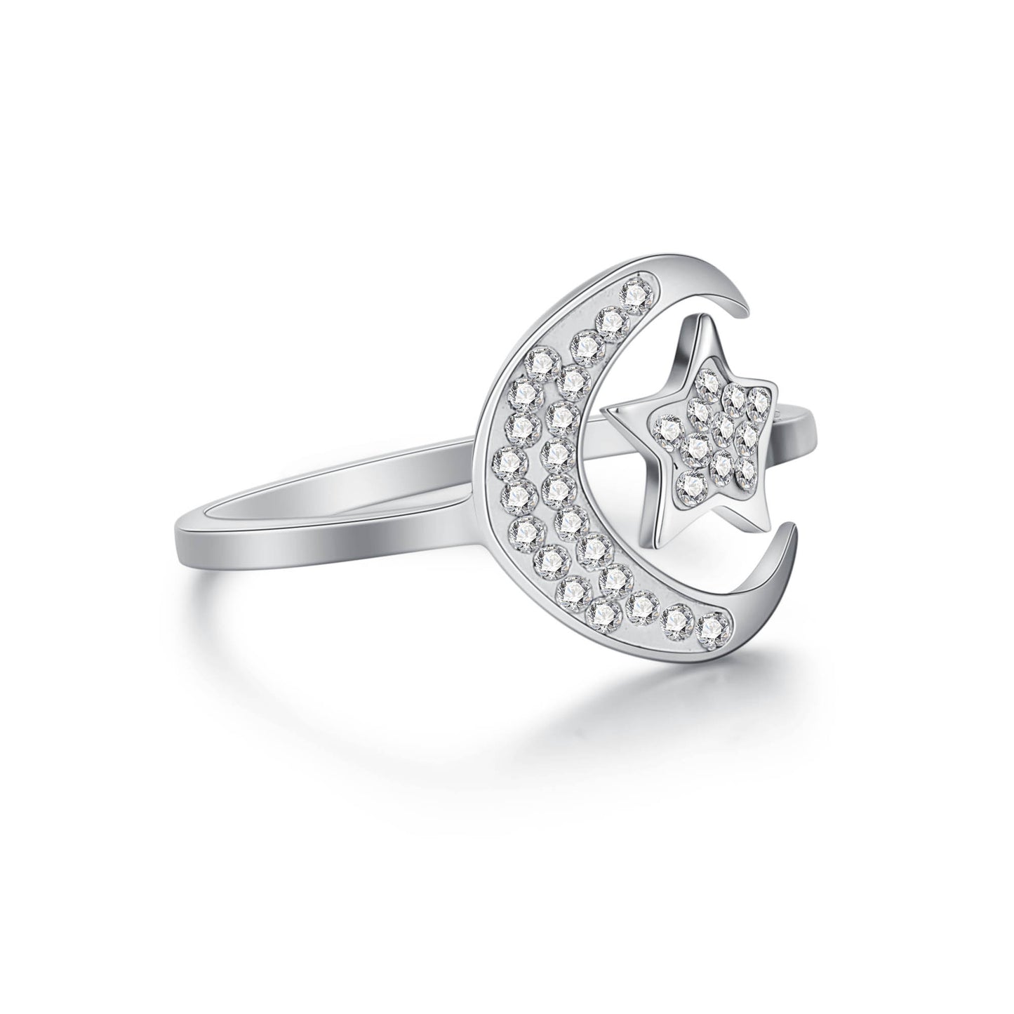 ANELLO LUNA E STELLE PAVÈ
